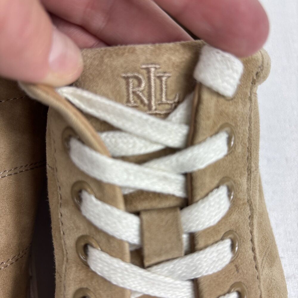 Lauren Ralph Lauren ANGELINE Brown Tan Suede Preowned Fashion Women's Size 8.5 - Picture 7 of 14